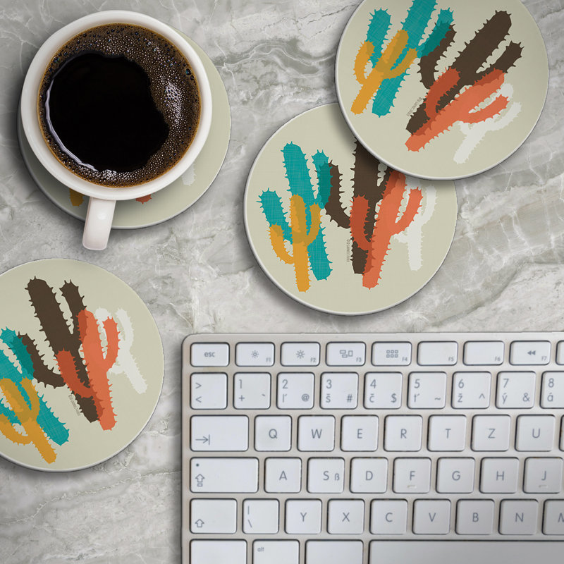 Ensemble de 4 sous-verres ronds Modern