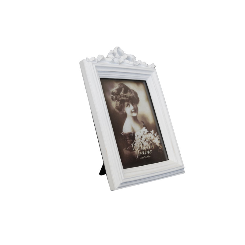 White Ceramic Embossed Picture Frame, 11cm x 14cm