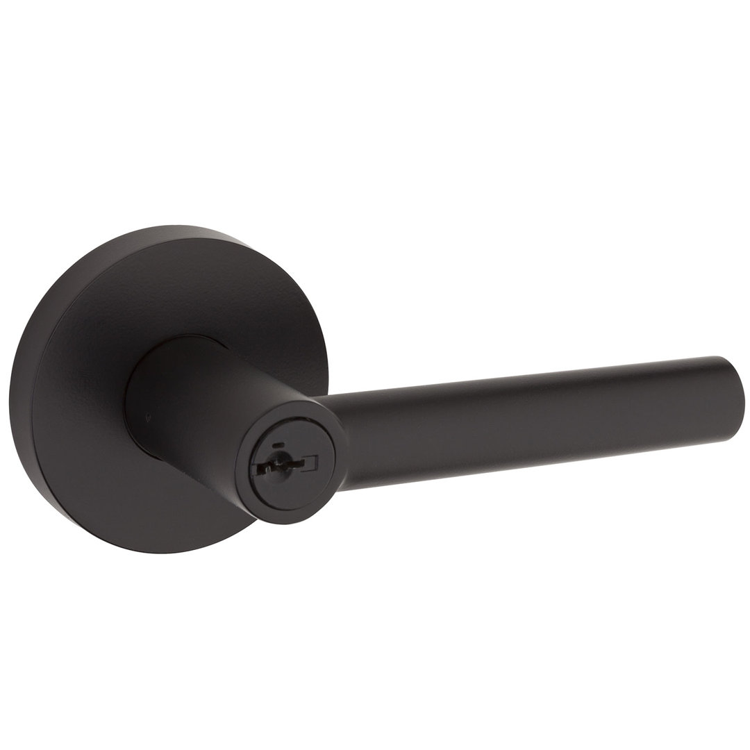 Milan Keyed Door Lever with Round Rosette SmartKey Kwikset 