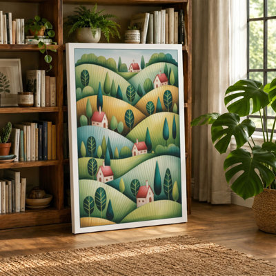Countryside Landscape Cottagecore 1 Piece Wrapped Canvas Wall Art