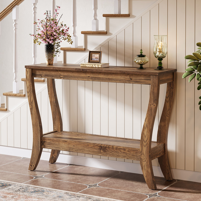 110cm Unfinished Solid Wood Console Table