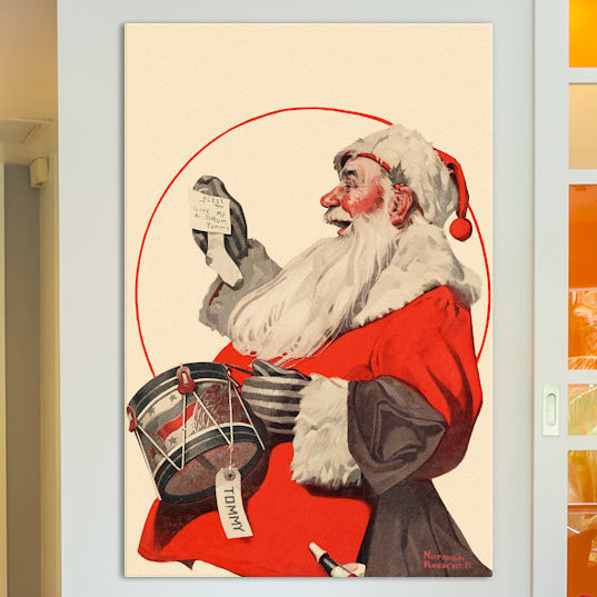 «A Drum for Tommy» par Norman Rockwell, impression sur toile tendue, H 40 po x l 26 po x P 1,5 po
