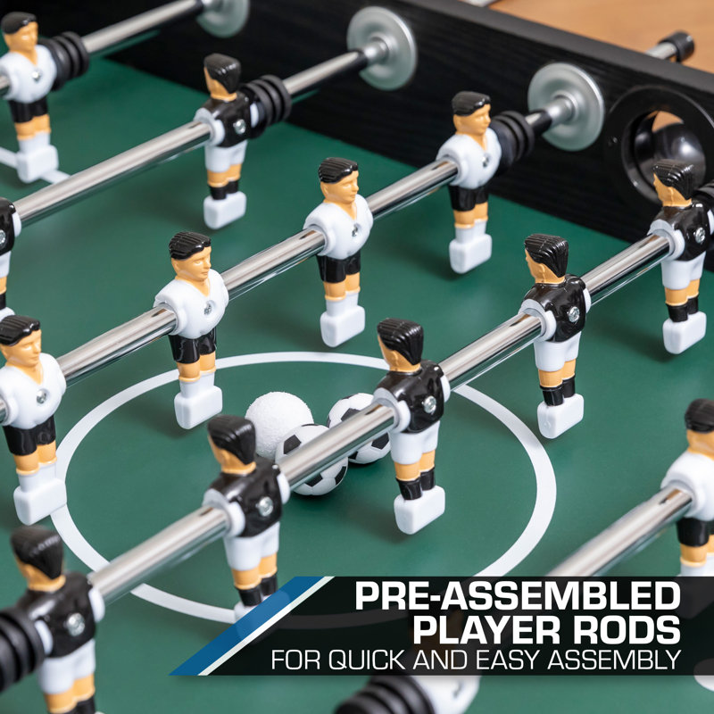 54" Black Alloy Steel Official Size Foosball Table