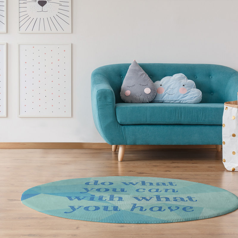 Faux gemme faire ce que vous pouvez citer tapis de poly-chenille, Rond 5 pi