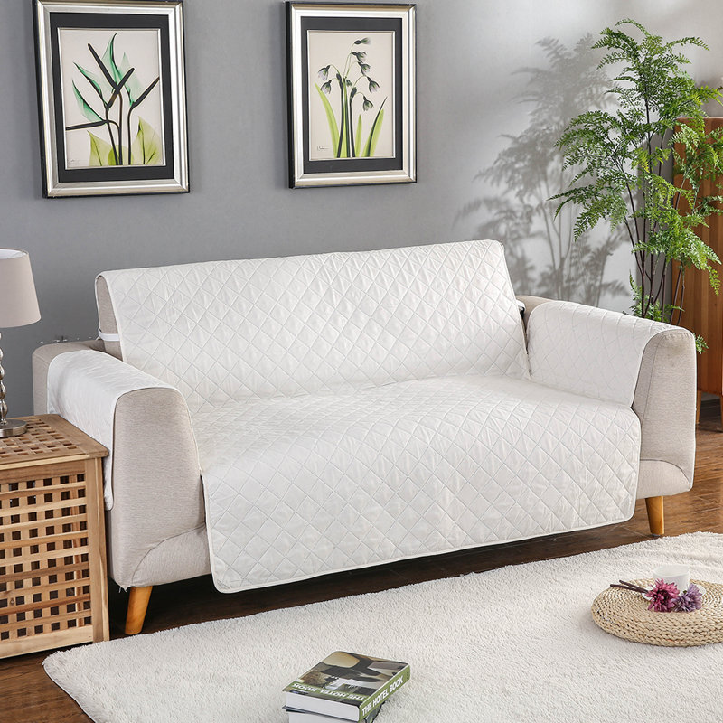 Housse pour fauteuil à coussins carrés/rectangulaires, Beige, H 40 po x l 79 po x P 77 po