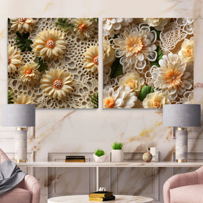 Cormac - Floral Acrylic Wall Art Glass Set Of 2