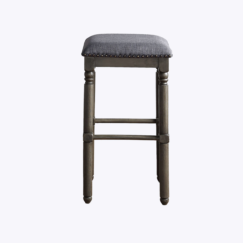 Tabourets de bar en bois Arnhem, ensemble de 2, brun clair, Gris