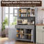 Armoire de rangement pour garde-manger de 63 po avec tiroirs, huche de cuisine et support pour micro-ondes 63 po-961261282