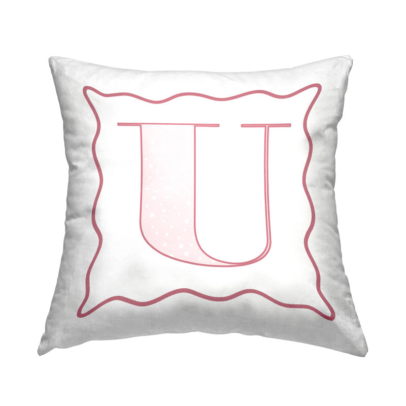 Coussin décoratif à pois rose en polyester 18 x 18, U