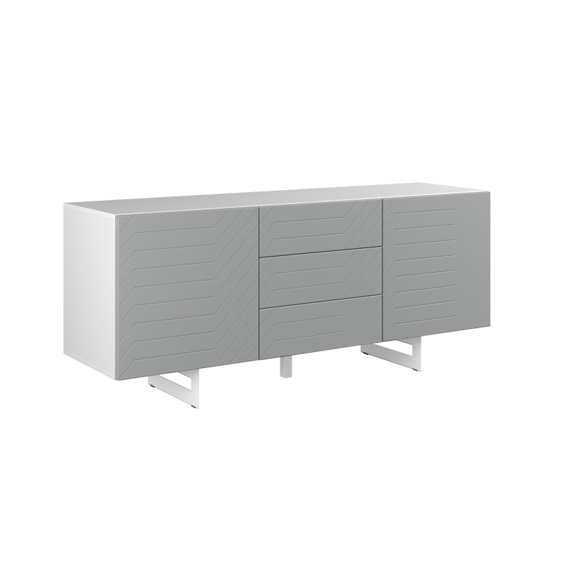 Fadson 165cm Sideboard, White/Grey
