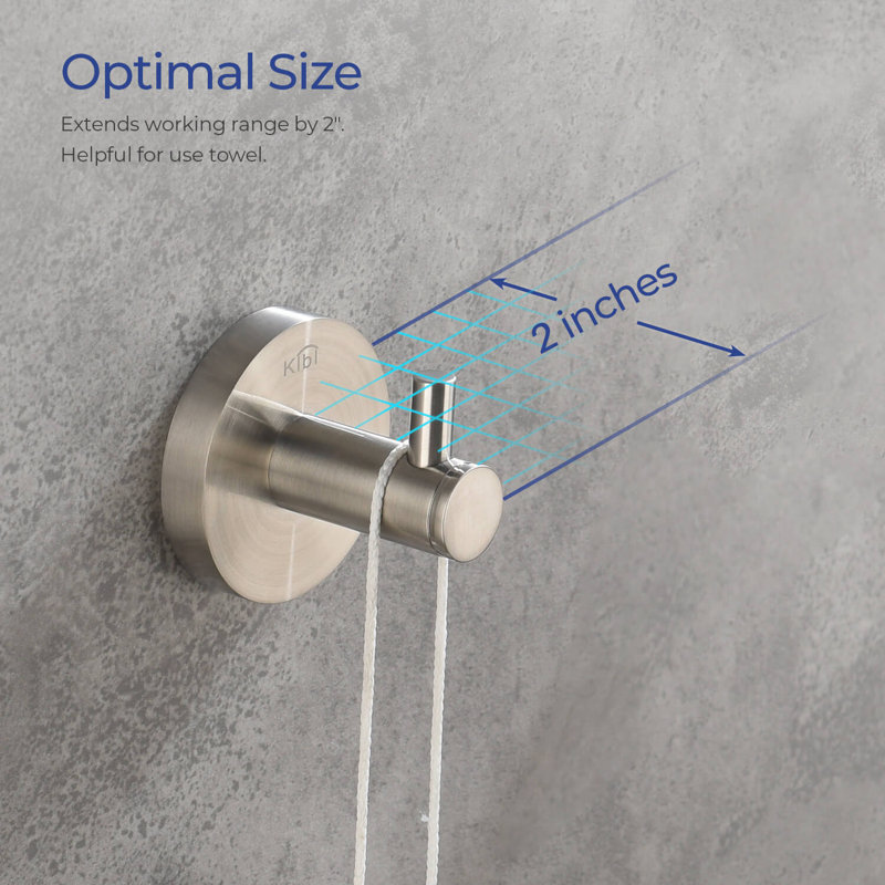 Brushed Nickel Circular Wall Mounted Robe Hook