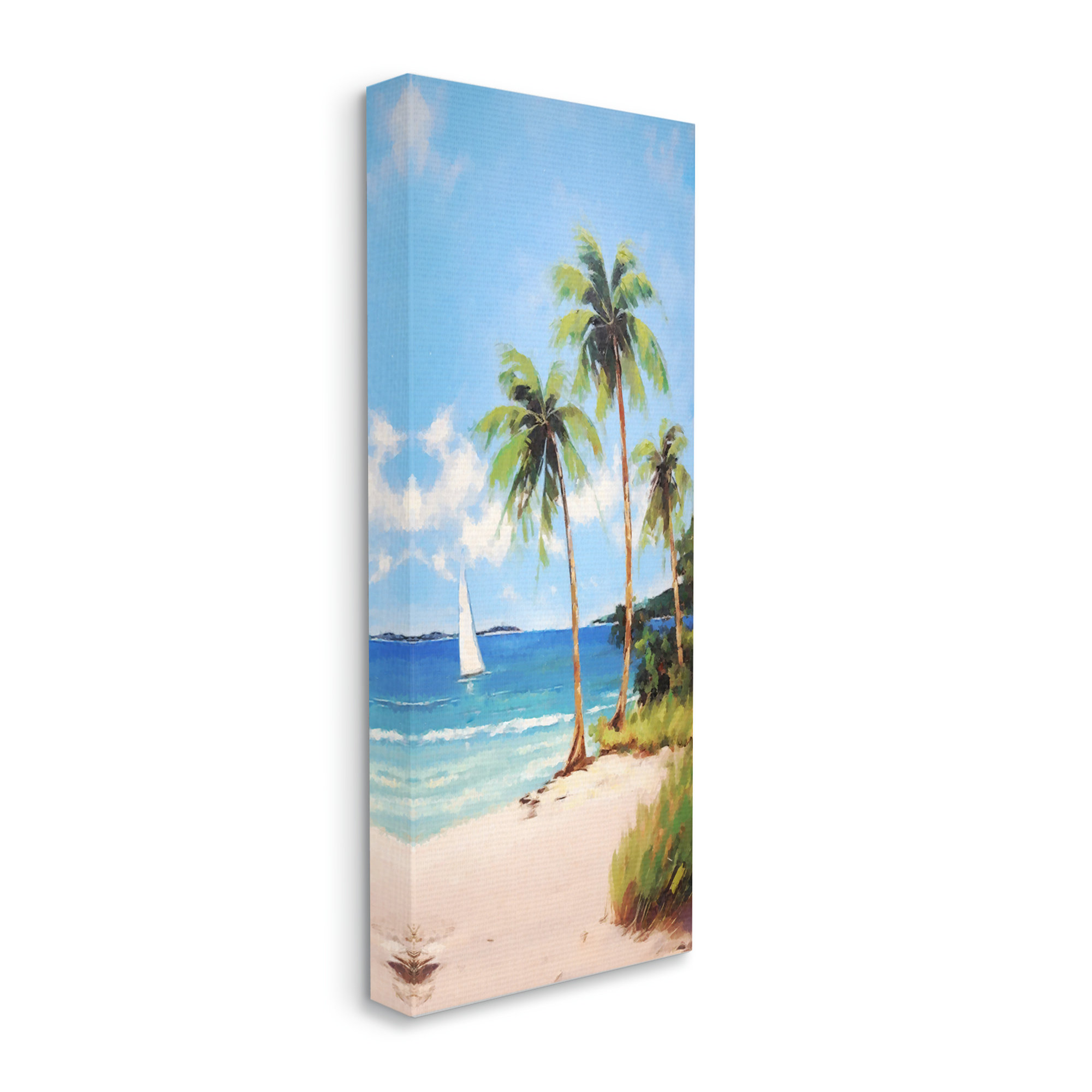 Bay Isle Home™ Palm Trees & Sailboat Canvas Wall Art Design By Ziwei Li ...