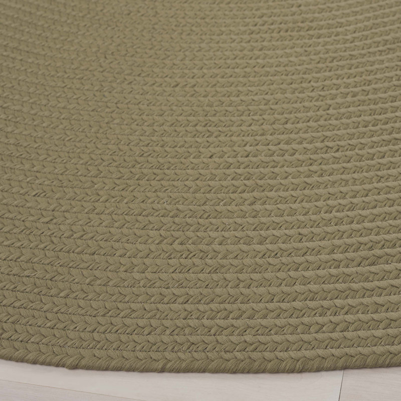 Tair Hand Woven Performance Machine Washable Solid Color Indoor/Outdoor Area Rug, Round 6'