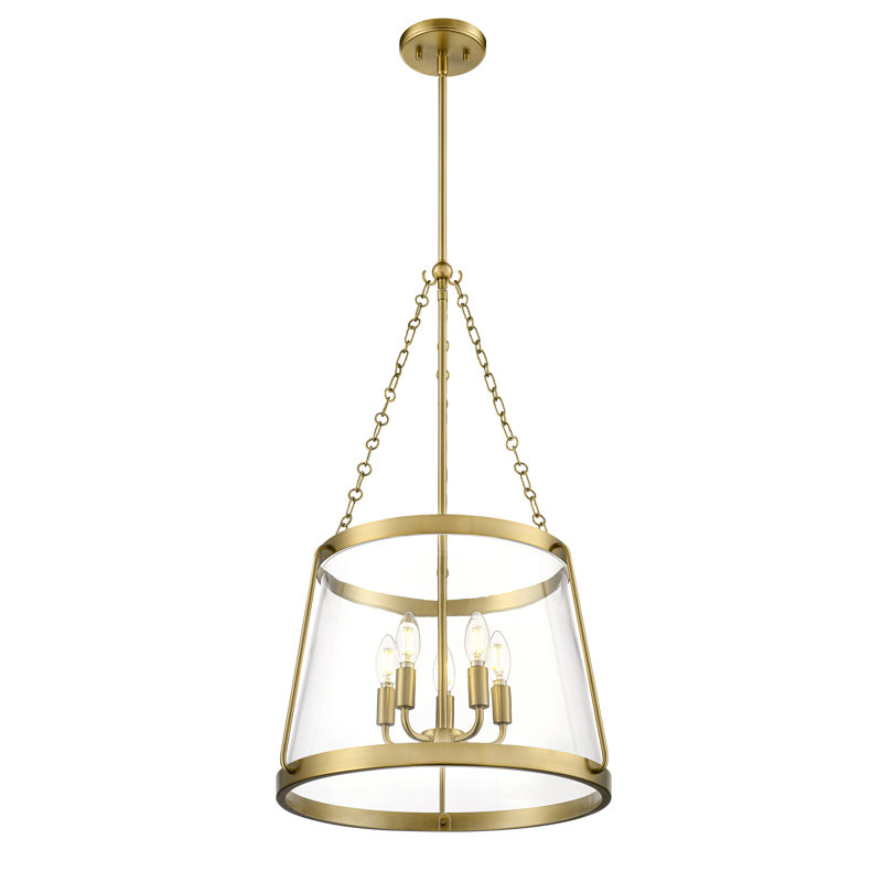 Adabella 17.75" 5-Light Pendant - Vintage Brass, 30" H x 17.75" W x 17.75" D, Brass, 5 LIghts