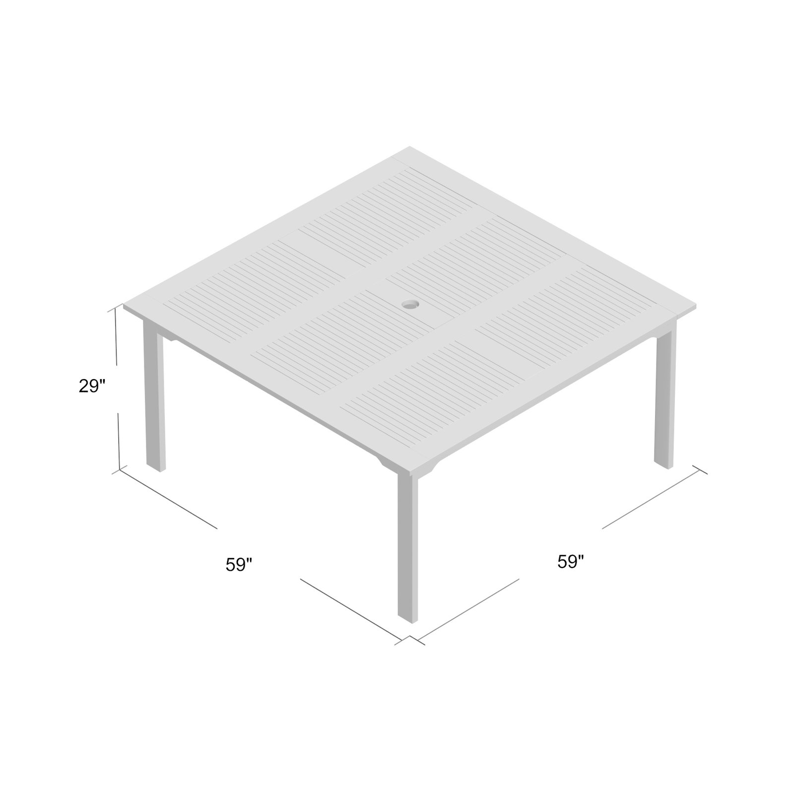 Alyisa 59" Eucalyptus Patio Dining Table, Light Wood