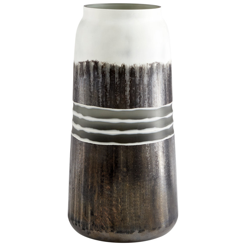 Borneo Handmade Ceramic / Porcelain Table Vase, 14.25" H x 6.75" W x 6.75" D
