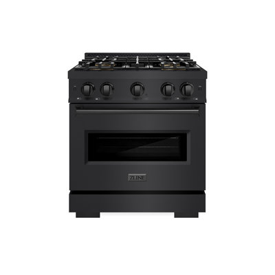Cuisinière à double combustible ZLINE 30 po avec surface de cuisson DuoPro et four électrique en acier inoxydable noir ZLINE
