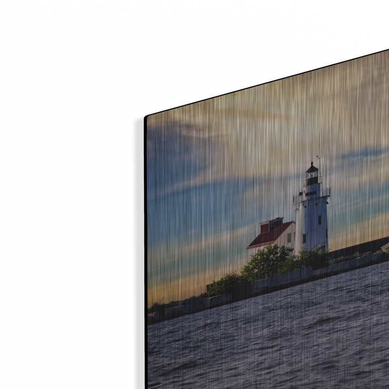 Mur de métal «Cleveland Harbor West Pierhead Ligthhouse» par Rick Berk, H 12 po x l 16 po