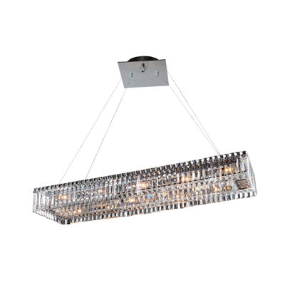 Baguette 12 LT Chrome/Clear Chandelier Allegri