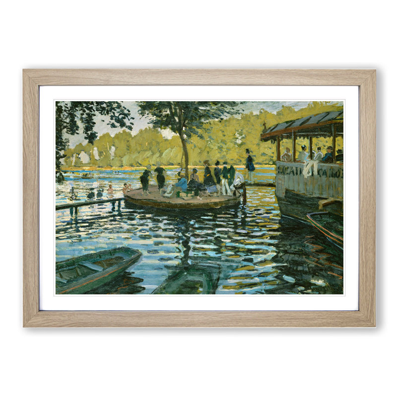 Bain a La Grenouillere by Claude Monet - Picture Frame Painting, Oak Framed, 48cm H x 65cm W x 2cm D