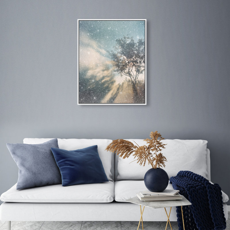 Golden Sunbeams II Canvas Floral & Botanical Print by Oliver Gal, Black Frame, 16 x 20, 17"H x 21"W, White Floater Frame