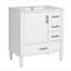 Meuble-lavabo de 30 po avec lavabo en céramique, porte à fermeture en douceur avec tablette intégrée, tiroir profond, tiroir standard, grand tiroir diviseur, grande armoire de rangement pour la salle de bain, design moderne et fonctionnel-101611299