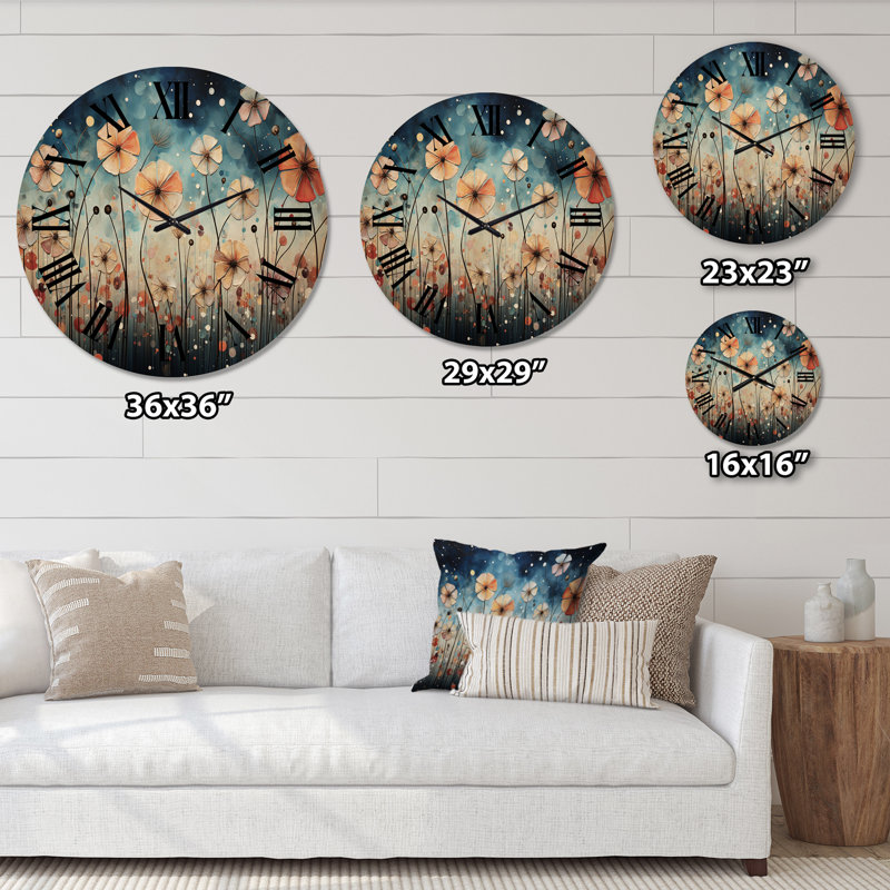 Horloge murale en bois massif Mintu, Moyenne