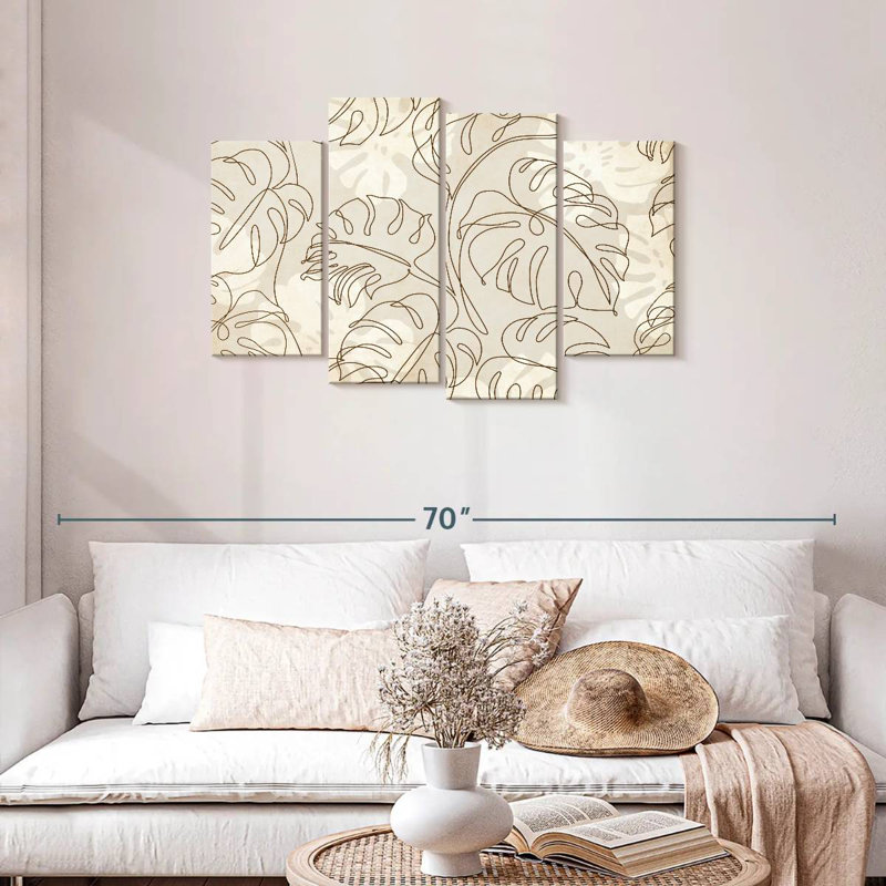 Kerner Monstera Leaves Pattern, 27" H x 43" W