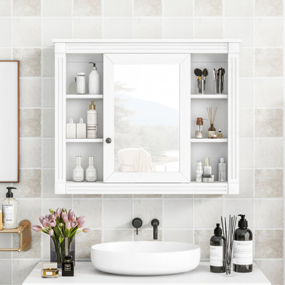 35" x 28" Wall Mounted Bathroom Storage Cabinet
