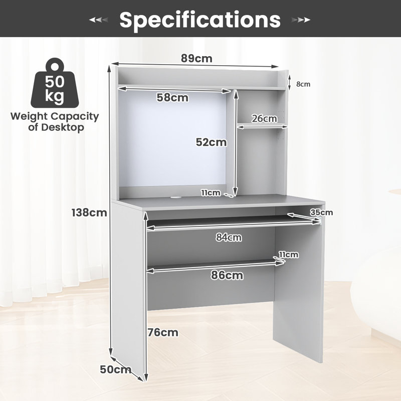 Computer Desk, Grey
