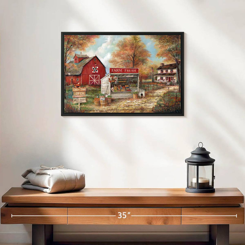 Autumn Farm Fresh, 19 po x 13 po, Cadre flottant noir