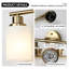 Applique murale moderne à 4 lumières 24 po avec finition dorée et abat-jour en verre givré 24 po pour l'éclairage de salle de bain ou de couloir-528456197-528456198-528456200