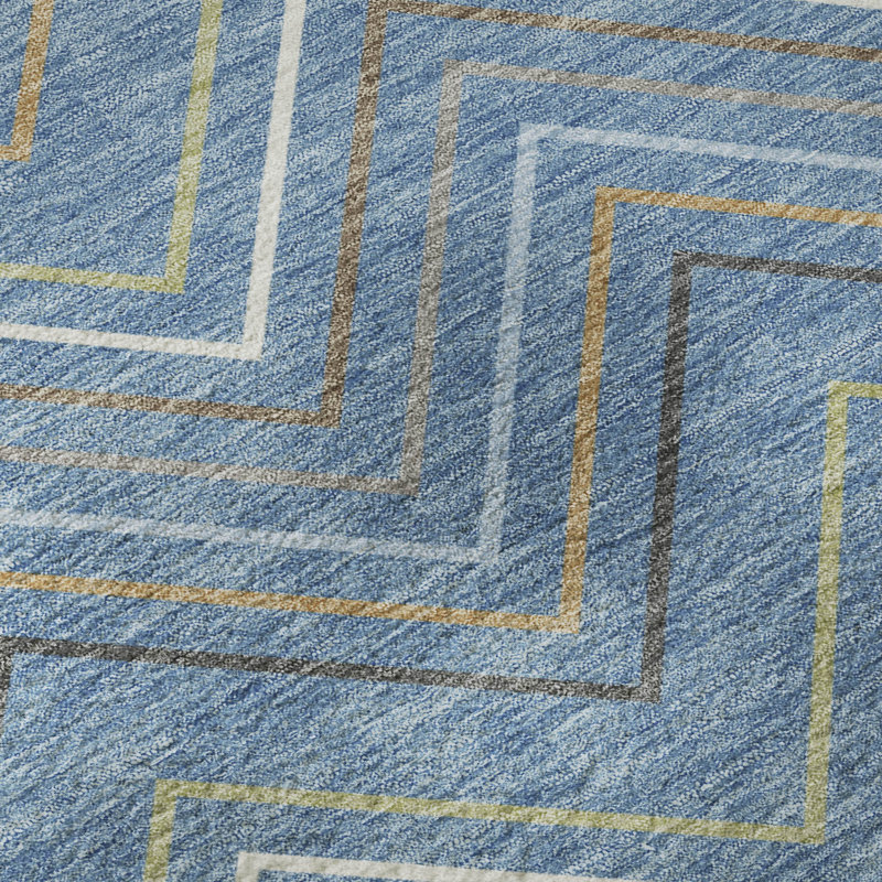 Tapis de qualité supérieure lavable à la machine Mayfield AMF2392, Bleu, 10 pi x 14 pi