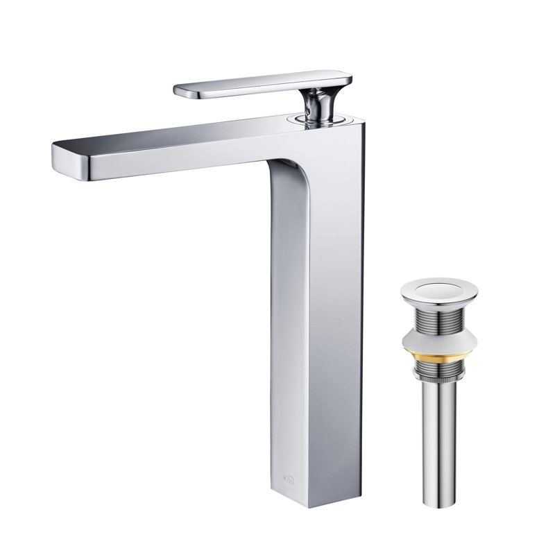 Robinet de salle de bain Infinity, Chrome, Avec drain escamotable