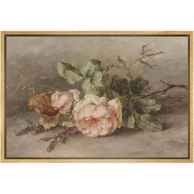 Pivoines pastel couchées, illustrations florales romantiques, campagne française, H 36 po x l 24 po, Naturel