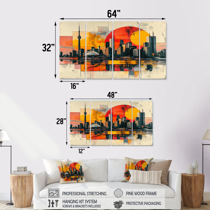 Ylan - ensemble d'art mural City Toronto, H 32 po x l 64 po