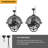 Mule Rugged Outdoor 18" Inch Fan, Dual Height Ceiling Mounting options, Standard 3-prong plug, 360-degree and up/down adjustable direction, 3-speeds, High Flow, 8 foot cord, Wet rated, Black Matte, 52043