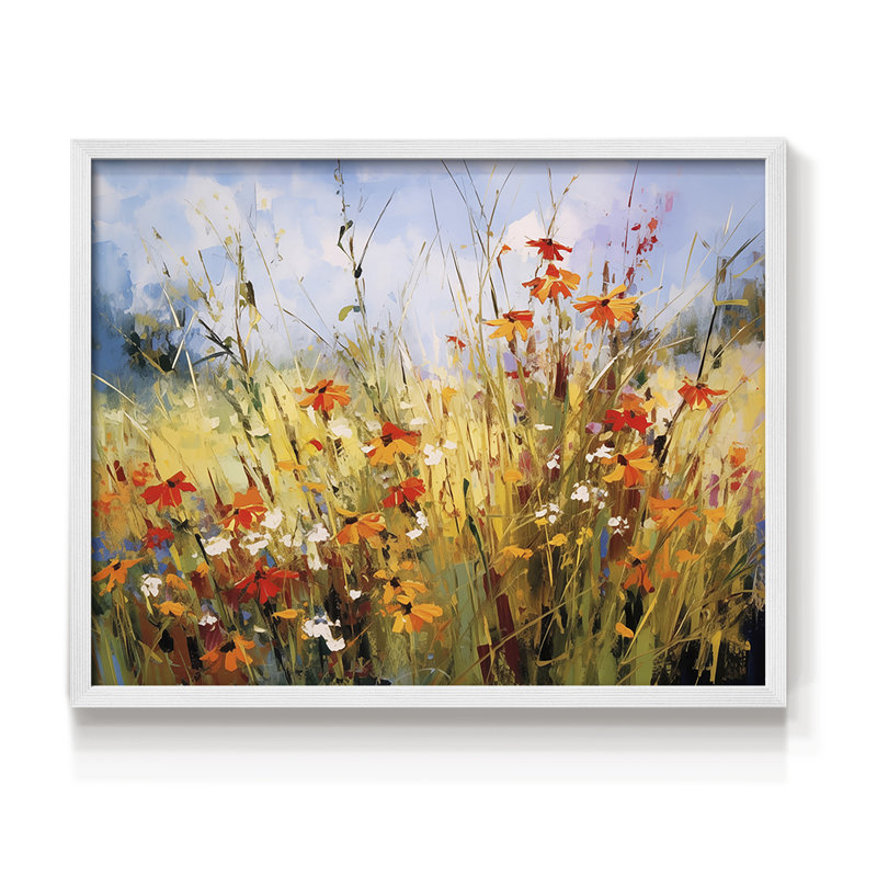 Série florale - CXL III - Reproduction encadrée - Restickable, H 11 po x l 14 po, Blanc