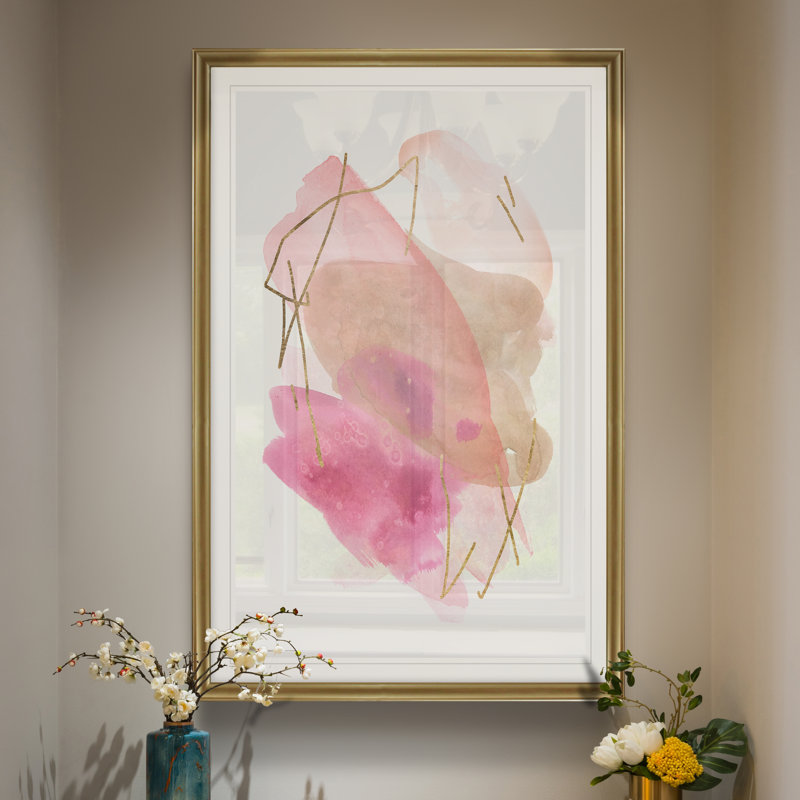 Rose Edge I - reproduction sur toile, H 22,5 po x l 30,5 po x P 1,5 po, Encadrement doré