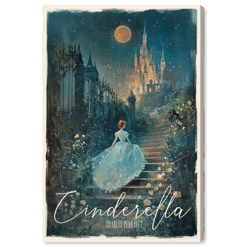 Classic Cinderella Canvas Classic Book Art by Art Remedy, Wrapped Canvas, 24" H x 16" W, Frameless Painting