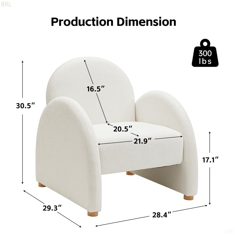 Fauteuil d'appoint moderne Modern Boucle, Beige