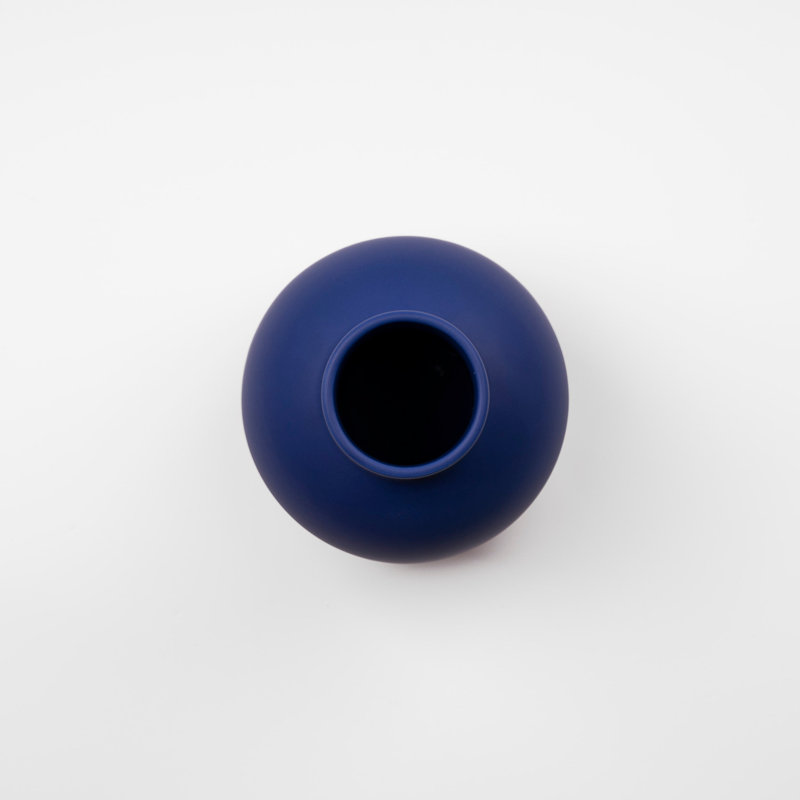 Strøm Earthenware Table Vase, overall height- 9.45", Horizon Blue