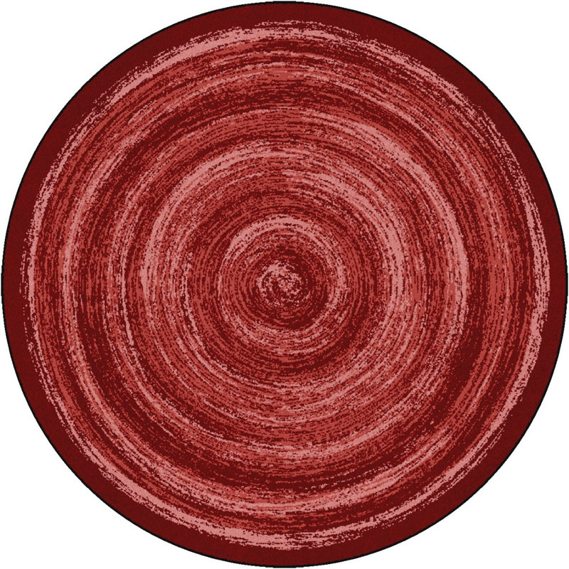 Tapis rouge en nylon touffeté à la machine, Rond 7 pi 7 po