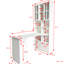 Bureau d'angle blanc de 21 pouces pour bureau à domicile - Nombreux rangements, emplacement pour écran, espace pour livres, design élégant, tiroirs, placards, grand plateau