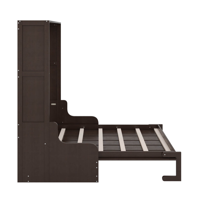 Grand lit escamotable avec coussin, Espresso