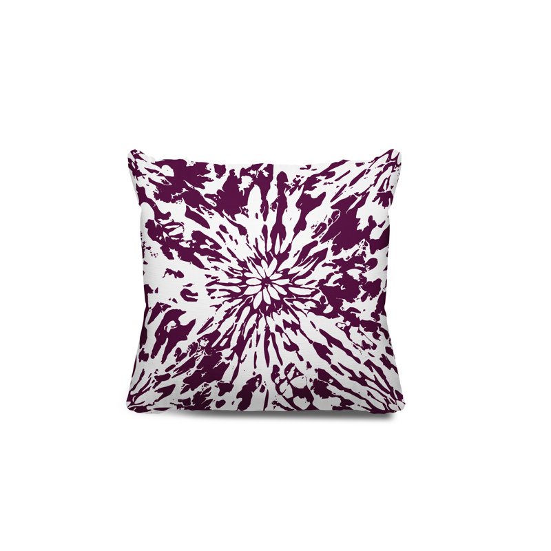 Coussin Percil, H 15 po x l 15 po, Mauve/blanc