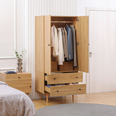 Lewistown 2 Door Manufactured Wood Wardrobe