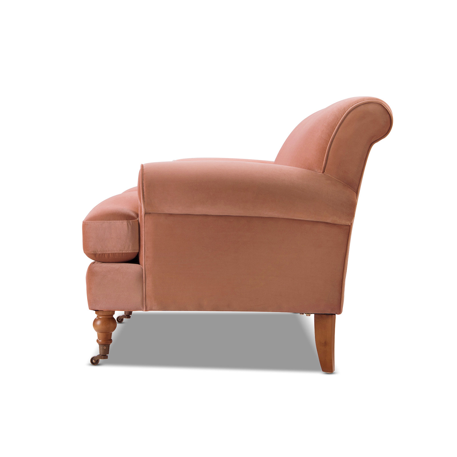 Harbor 88'' Upholstered Sofa, Peach Orange Velvet