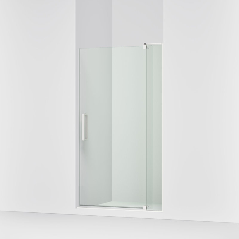 Revel 44'' x 70'' Pivot Shower Door with CleanCoat Technology, Anodized Dark Bronze, Crystal Clear