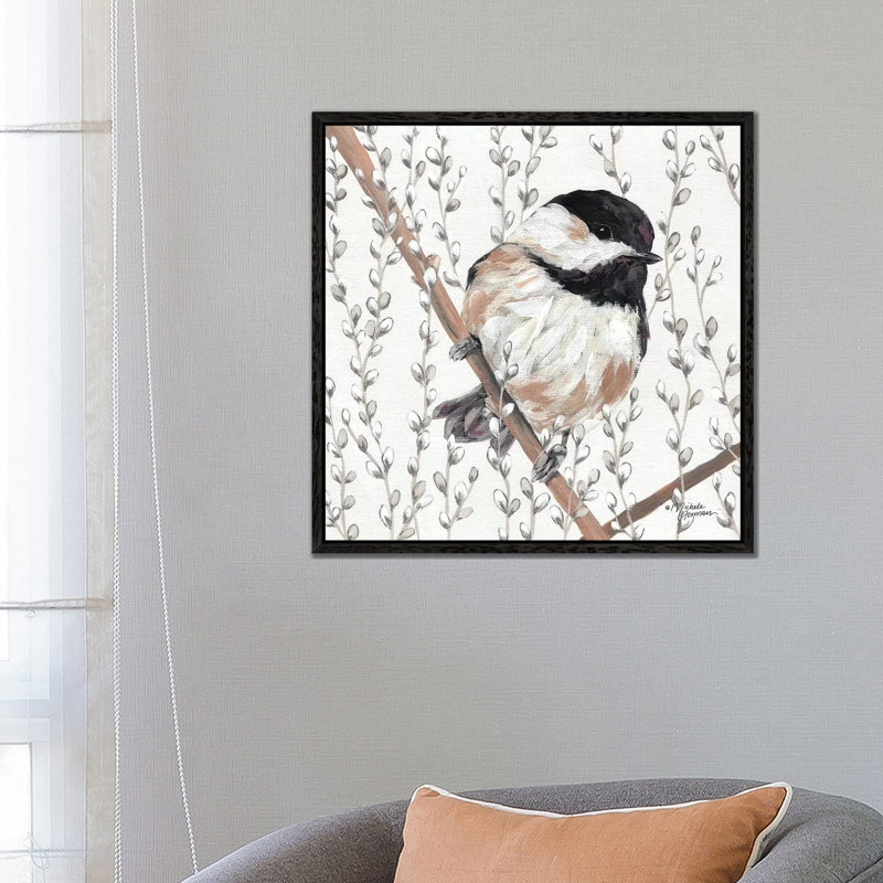 Wee Chickadee by Michele Norman - Print on Canvas, 66.04 cm H x 66.04 cm W, Black Framed